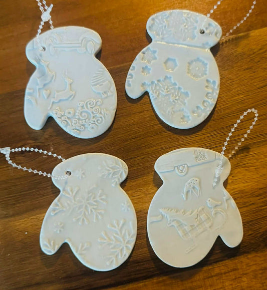 Personalized Ceramic Mittens – Handmade Keepsake from Prairie Rhodes Pottery