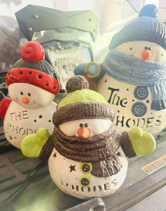 Personalized Ceramic Snowman or Moose – Handcrafted Holiday Keepsake